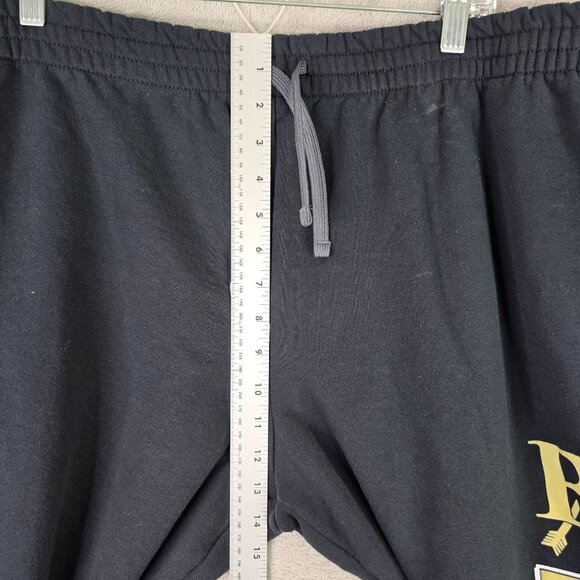 Mens Jerzees NuBlend Black Sweatpants Broken Arrow Cotton Blend Drawstring XL - Picture 3 of 9